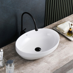 UMYWALKA NABLATOWA CERAMICZNA OWALNA LUMO-WH-500 BIAŁA LUMO-WH-500