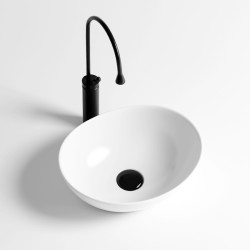 UMYWALKA NABLATOWA CERAMICZNA OWALNA LUMO-WH-500 BIAŁA LUMO-WH-500