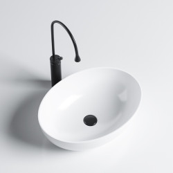 UMYWALKA NABLATOWA CERAMICZNA OWALNA LUMO-WH-500 BIAŁA LUMO-WH-500