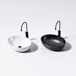 UMYWALKA NABLATOWA CERAMICZNA OWALNA LUMO-WH-500 BIAŁA LUMO-WH-500