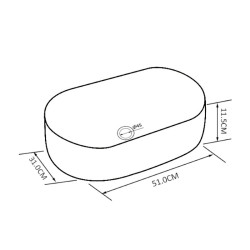 UMYWALKA NABLATOWA CERAMICZNA OWALNA NAVI-WH-510 BIAŁY NAVI-WH-510