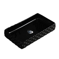 UMYWALKA NABLATOWA CERAMICZNA POSTOKĄTNA PEARL-BL-605 CZARNA PEARL-BL-605