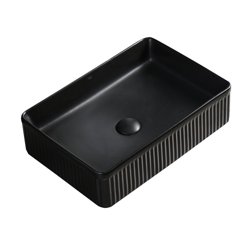 UMYWALKA NABLATOWA CERAMICZNA PROSTOKĄTNA AURA-MTB-500 CZARNY MAT AURA-MTB-500
