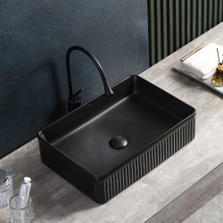 UMYWALKA NABLATOWA CERAMICZNA PROSTOKĄTNA AURA-MTB-500 CZARNY MAT AURA-MTB-500