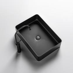 UMYWALKA NABLATOWA CERAMICZNA PROSTOKĄTNA AURA-MTB-500 CZARNY MAT AURA-MTB-500