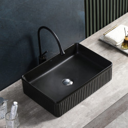 UMYWALKA NABLATOWA CERAMICZNA PROSTOKĄTNA AURA-MTB-500 CZARNY MAT AURA-MTB-500