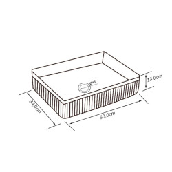 UMYWALKA NABLATOWA CERAMICZNA PROSTOKĄTNA AURA-MTB-500 CZARNY MAT AURA-MTB-500