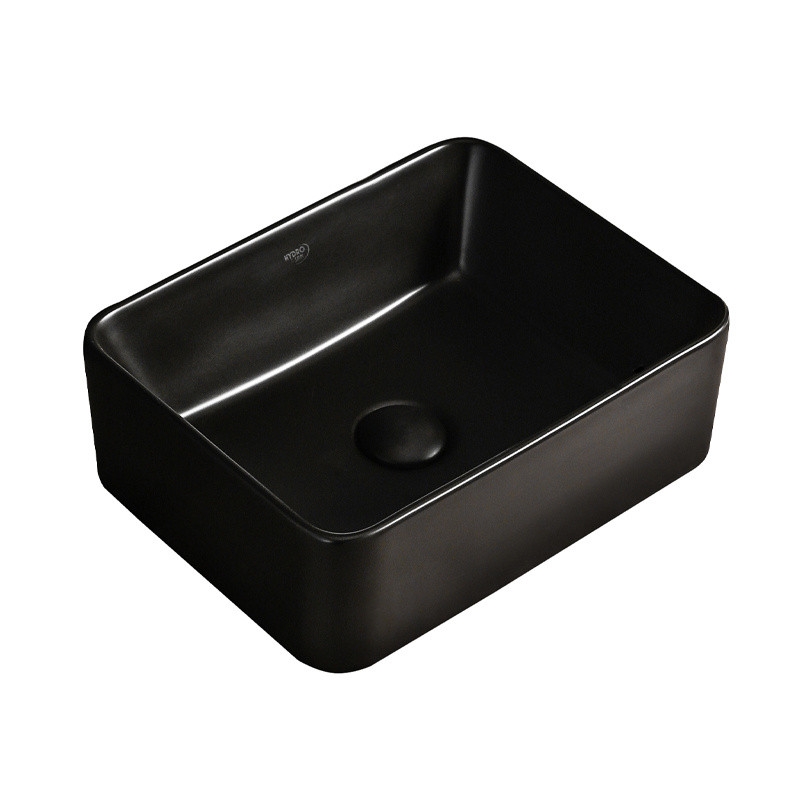 UMYWALKA NABLATOWA CERAMICZNA PROSTOKĄTNA LUXO-MTB-410 CZARNY MAT LUXO-MTB-410
