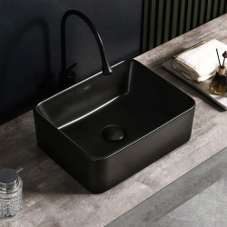 UMYWALKA NABLATOWA CERAMICZNA PROSTOKĄTNA LUXO-MTB-410 CZARNY MAT LUXO-MTB-410