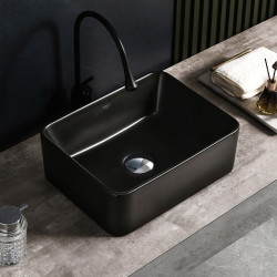 UMYWALKA NABLATOWA CERAMICZNA PROSTOKĄTNA LUXO-MTB-410 CZARNY MAT LUXO-MTB-410