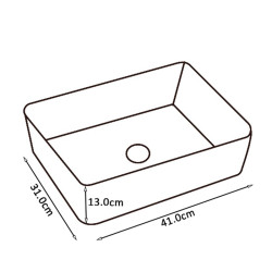 UMYWALKA NABLATOWA CERAMICZNA PROSTOKĄTNA LUXO-MTB-410 CZARNY MAT LUXO-MTB-410