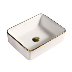 UMYWALKA NABLATOWA CERAMICZNA PROSTOKĄTNA LUXO-WH-GL-480 BIAŁA LUXO-WH-GL-480
