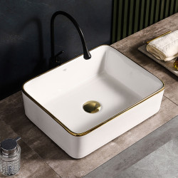 UMYWALKA NABLATOWA CERAMICZNA PROSTOKĄTNA LUXO-WH-GL-480 BIAŁA LUXO-WH-GL-480