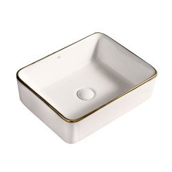 UMYWALKA NABLATOWA CERAMICZNA PROSTOKĄTNA LUXO-WH-GL-480 BIAŁA LUXO-WH-GL-480