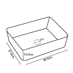 UMYWALKA NABLATOWA CERAMICZNA PROSTOKĄTNA LUXO-WH-GL-480 BIAŁA LUXO-WH-GL-480