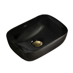 UMYWALKA NABLATOWA CERAMICZNA PROSTOKĄTNA MILO-BL-370 CZARNA MILO-BL-370