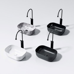 UMYWALKA NABLATOWA CERAMICZNA PROSTOKĄTNA MILO-BL-370 CZARNA MILO-BL-370
