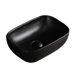 UMYWALKA NABLATOWA CERAMICZNA PROSTOKĄTNA MILO-MTB-370 CZARNA MAT MILO-MTB-370