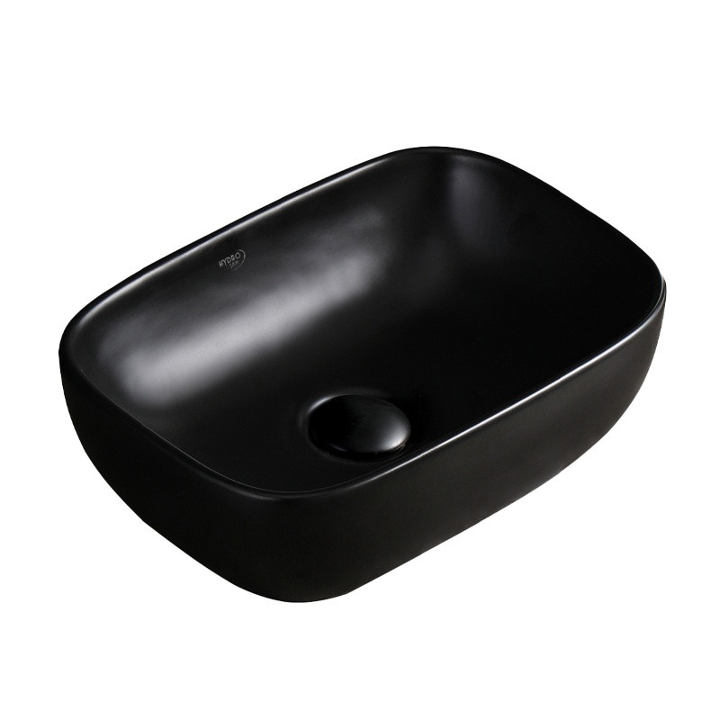 UMYWALKA NABLATOWA CERAMICZNA PROSTOKĄTNA MILO-MTB-370 CZARNA MAT MILO-MTB-370