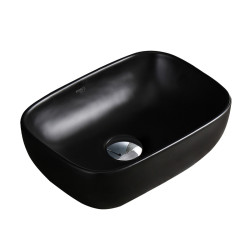 UMYWALKA NABLATOWA CERAMICZNA PROSTOKĄTNA MILO-MTB-370 CZARNA MAT MILO-MTB-370