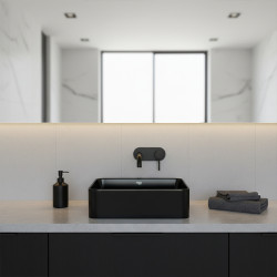 UMYWALKA NABLATOWA CERAMICZNA PROSTOKĄTNA LUXO-BL-410 CZARNY LUXO-BL-410