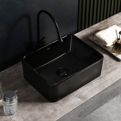 UMYWALKA NABLATOWA CERAMICZNA PROSTOKĄTNA LUXO-BL-410 CZARNY LUXO-BL-410