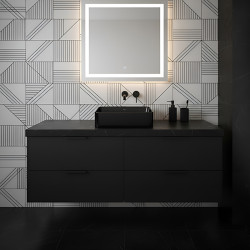 UMYWALKA NABLATOWA CERAMICZNA PROSTOKĄTNA LUXO-BL-410 CZARNY LUXO-BL-410