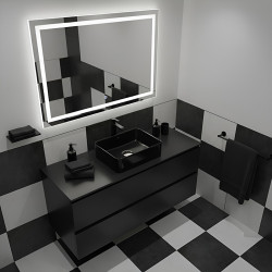 UMYWALKA NABLATOWA CERAMICZNA PROSTOKĄTNA LUXO-BL-410 CZARNY LUXO-BL-410