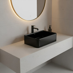 UMYWALKA NABLATOWA CERAMICZNA PROSTOKĄTNA LUXO-BL-410 CZARNY LUXO-BL-410