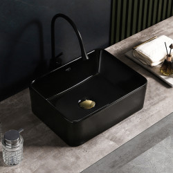 UMYWALKA NABLATOWA CERAMICZNA PROSTOKĄTNA LUXO-BL-410 CZARNY LUXO-BL-410