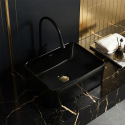 UMYWALKA NABLATOWA CERAMICZNA PROSTOKĄTNA LUXO-BL-410 CZARNY LUXO-BL-410