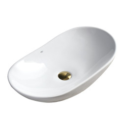 UMYWALKA NABLATOWA CERAMICZNA OWALNA LAVI-WH-625 BIAŁA LAVI-WH-625