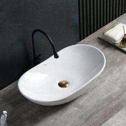 UMYWALKA NABLATOWA CERAMICZNA OWALNA LAVI-WH-625 BIAŁA LAVI-WH-625