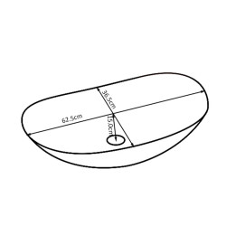 UMYWALKA NABLATOWA CERAMICZNA OWALNA LAVI-WH-625 BIAŁA LAVI-WH-625