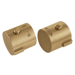 BATERIA PRYSZNICOWA Z TERMOSTATEM I DESZCZOWNICĄ T151-GL-BR ZŁOTA SZCZOTKOWANA T151-GL-BR