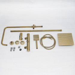 BATERIA PRYSZNICOWA Z TERMOSTATEM I DESZCZOWNICĄ T151-GL-BR ZŁOTA SZCZOTKOWANA T151-GL-BR