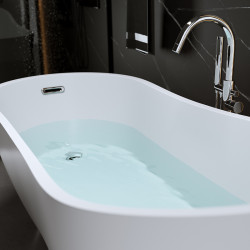 WANNA WOLNOSTOJĄCA FORTE 520A BIAŁA PRZELEW CHROM 150x75 CM FORTE-520A-150X75