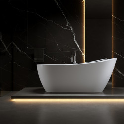 WANNA WOLNOSTOJĄCA FORTE 520B BIAŁA PRZELEW CHROM 160x75 CM FORTE-520B-160X75
