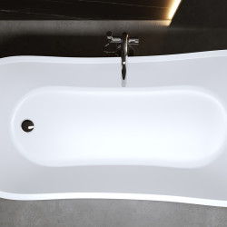 WANNA WOLNOSTOJĄCA FORTE 520B BIAŁA PRZELEW CHROM 160x75 CM FORTE-520B-160X75