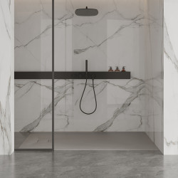 BRODZIK PRYSZNICOWY KAMIENNY PROSTOKĄTNY SLIM RIKO SZARY 130x80 CM RIKO-GR-130X80