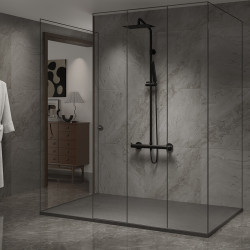 BRODZIK PRYSZNICOWY KAMIENNY PROSTOKĄTNY SLIM RIKO SZARY 130x80 CM RIKO-GR-130X80
