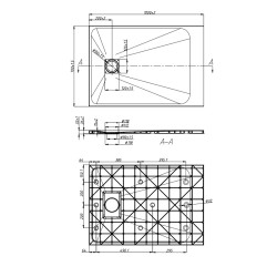 BRODZIK PRYSZNICOWY KAMIENNY PROSTOKĄTNY SLIM RIKO SZARY 100x70 CM RIKO-GR-100X70
