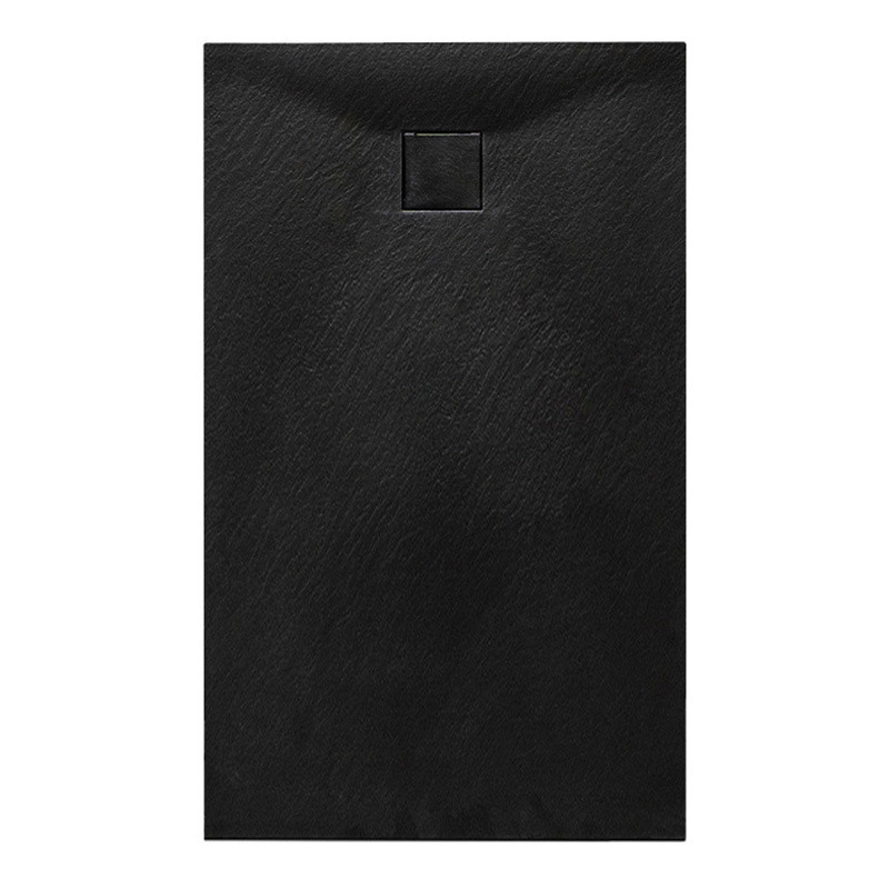 BRODZIK PRYSZNICOWY KAMIENNY PROSTOKĄTNY SLIM RIKO CZARNY 130x80 CM RIKO-BL-130X80
