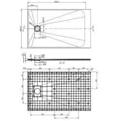 BRODZIK PRYSZNICOWY KAMIENNY PROSTOKĄTNY SLIM RIKO CZARNY 130x80 CM RIKO-BL-130X80