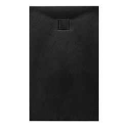 BRODZIK PRYSZNICOWY KAMIENNY PROSTOKĄTNY SLIM RIKO CZARNY 120x70 CM RIKO-BL-120X70