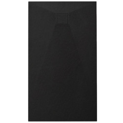 BRODZIK PRYSZNICOWY KAMIENNY PROSTOKĄTNY SLIM RIKO CZARNY 100x80 CM RIKO-BL-100X80