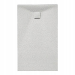 BRODZIK PRYSZNICOWY KAMIENNY PROSTOKĄTNY SLIM RIKO BIAŁY 90x80 CM RIKO-WH-90X80