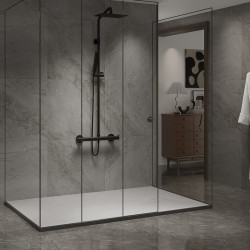 BRODZIK PRYSZNICOWY KAMIENNY PROSTOKĄTNY SLIM RIKO BIAŁY 150x80 CM RIKO-WH-150X80