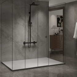BRODZIK PRYSZNICOWY KAMIENNY PROSTOKĄTNY SLIM RIKO BIAŁY 120x90 CM RIKO-WH-120X90