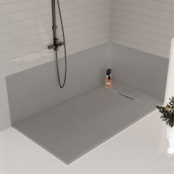 BRODZIK PRYSZNICOWY KAMIENNY PROSTOKĄTNY SLIM MIKO SZARY 100x90 CM MIKO-GR-100X90